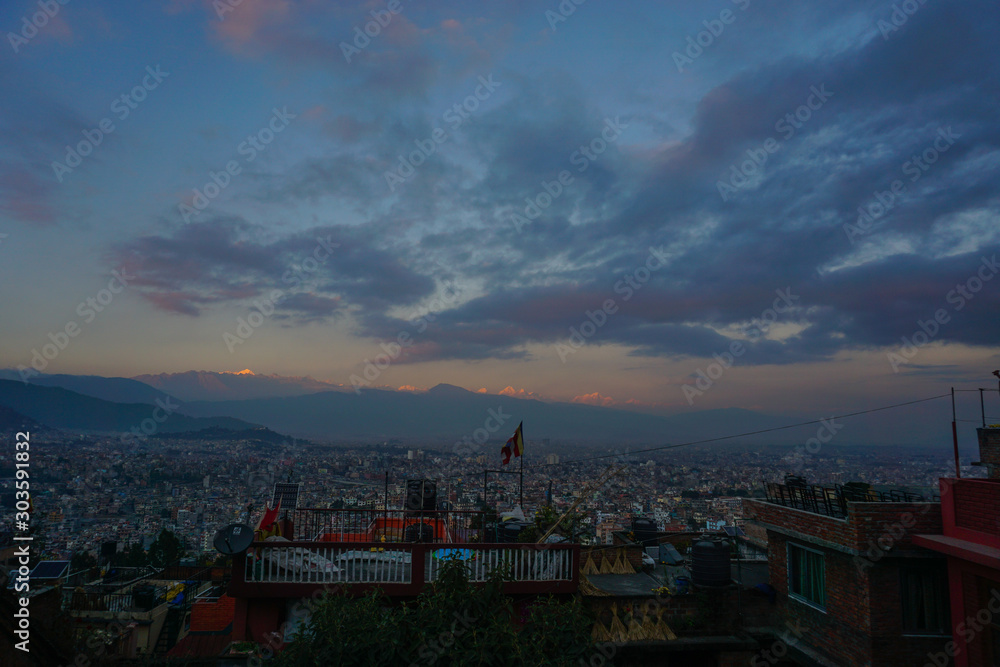 View of Kathmandu City and mountain Range