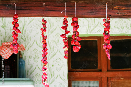 Chilly pepper in village of Zmajevac, Croatia photo