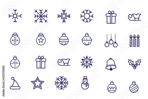 bundle of christmas set icons photo