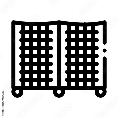 Batting Cage Icon Vector. Outline Batting Cage Sign. Isolated Contour Symbol Illustration