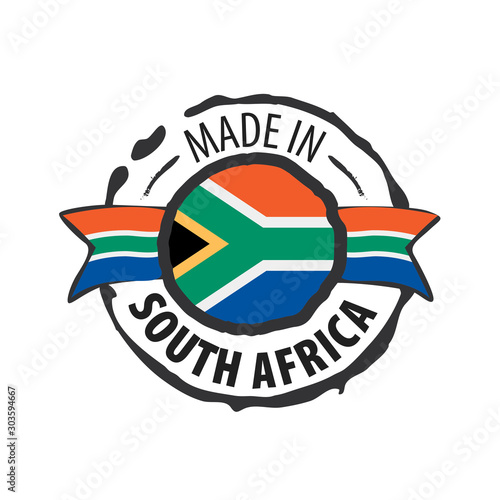 south africa flag, vector illustration on a white background