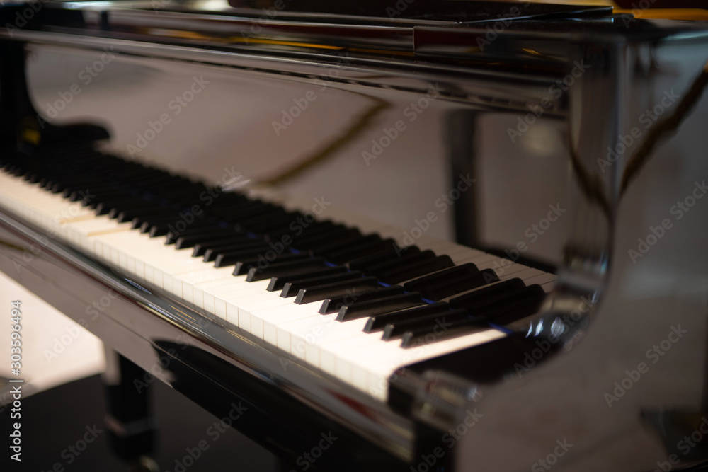 Black Piano and Piano keyboard as music and entertainment background. Black Piano and Piano keyboard as music and entertainment background.