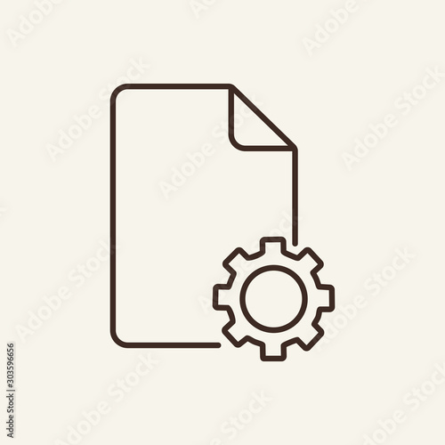 Document settings thin line icon. Document concept. Vector photo