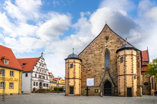 Martin Luther Platz und Kirche, Schweinfurt, Bayern, Deutschland 