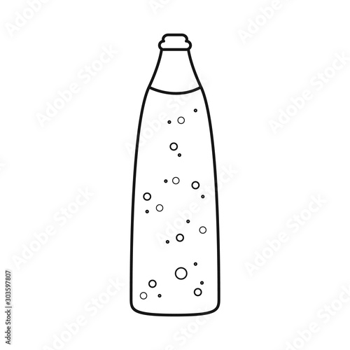 Vector illustration of bottle and soda icon. Collection of bottle and tipple vector icon for stock.