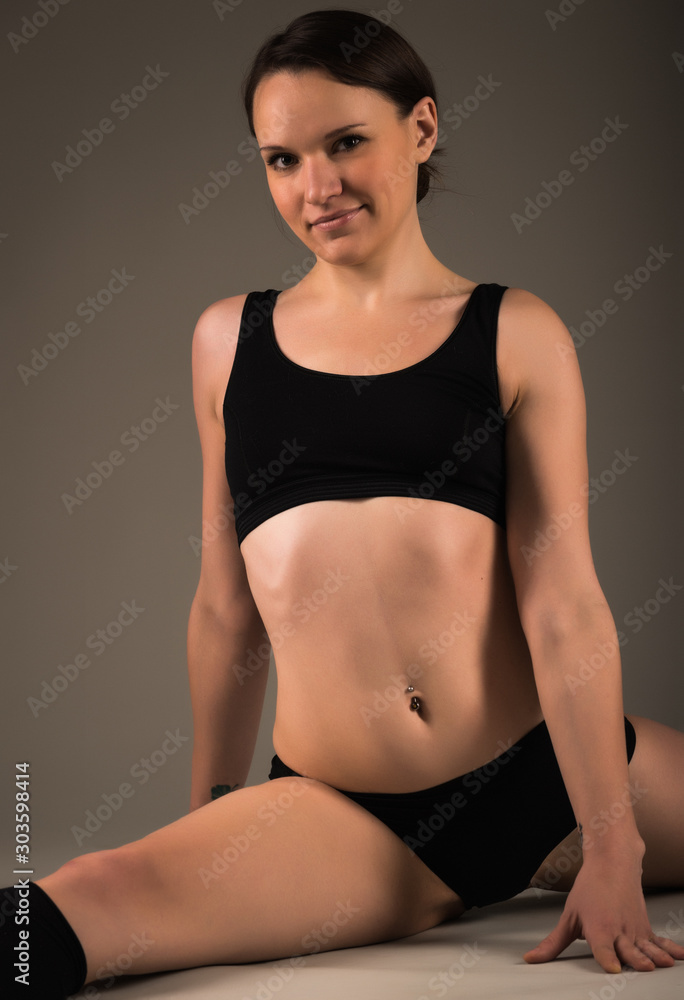 Beautiful young healthy girl in sportswear Beautiful young healthy girl in sportswear