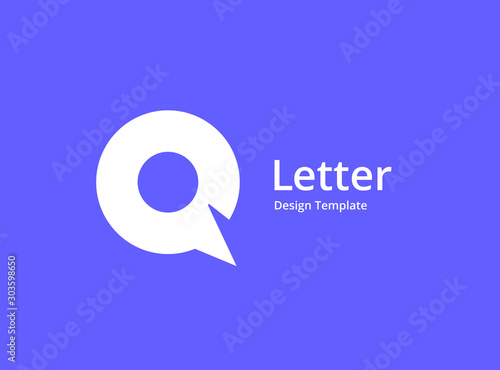 Letter Q speech bubble logo icon design template elements