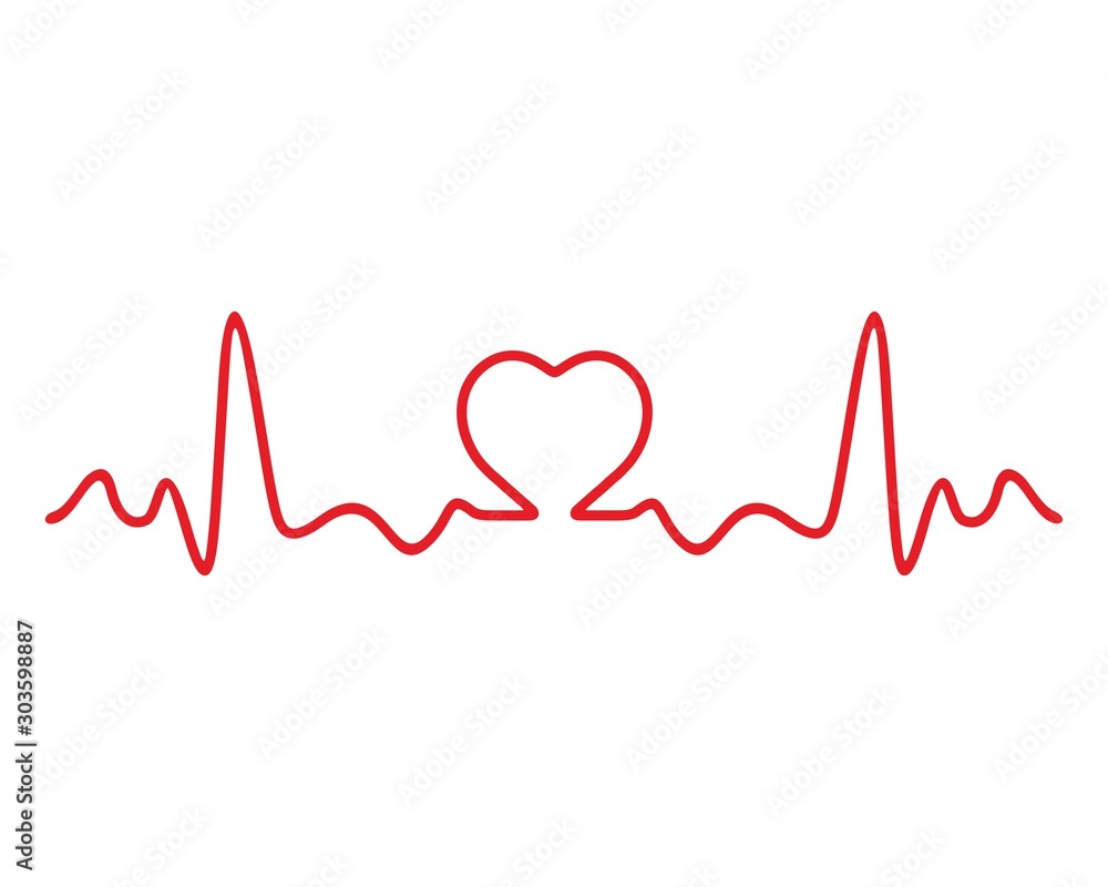 Φωτογραφία Heart beat monitor pulse line art icon for medical apps and websites
