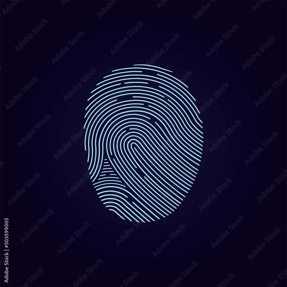 fingerprint logo. vector icon design template fingerprint logo. vector icon design template