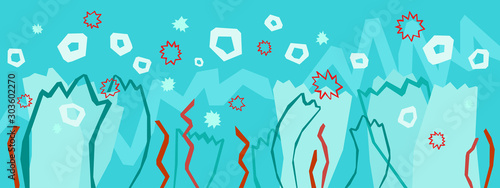 Marine underwater background in modern angular style