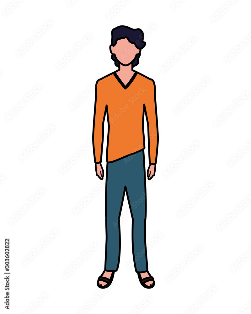 man standing faceless on white background man standing faceless on white background