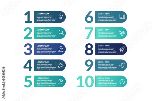 list infographic template design . business infographic concept for presentations, banner, workflow layout, process diagram, flow chart and how it work photo