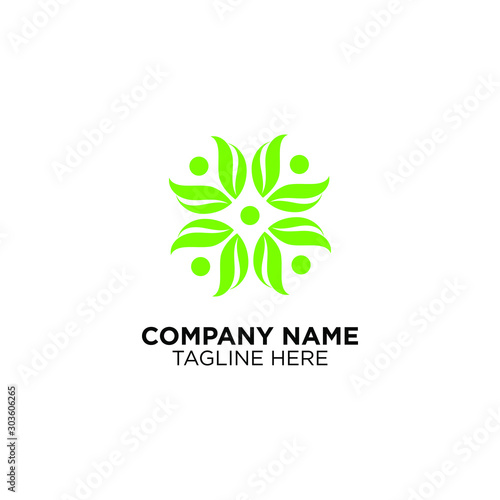 abstract human with leaf logo templates