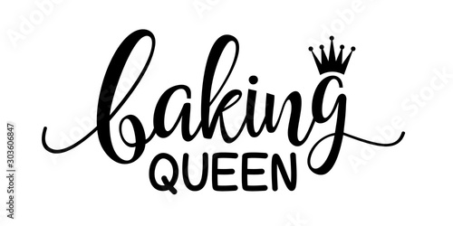 Baking Queen vector file. Mother's day decor. Kitchen decor. Isolated on transparent background.