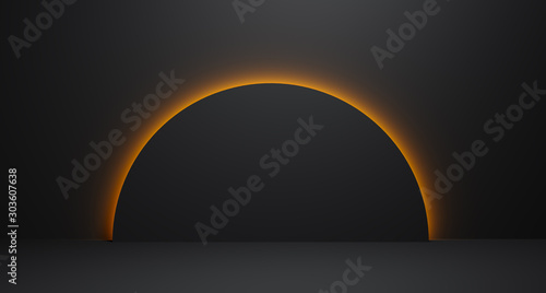 Minimalism abstract background, pedestal. 3D illustration. 