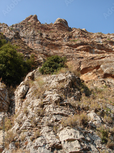 KADISHA VALLEY,LEBANON - CIRCA OCTOBER, 2009 -The monastery of Mar Elisha is perched on the cliff. Kadisha Valley, Lebanon © Edds