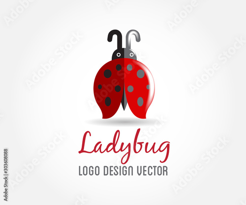 Ladybug logo icon vector image photo