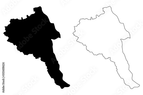 Bayan-Olgii Province  aimags  Provinces of Mongolia  map vector illustration  scribble sketch Bayan-Ulgii Aimag map....