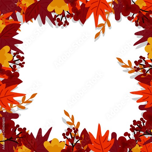 Autumn leaves background vector illustartion hand draw desing