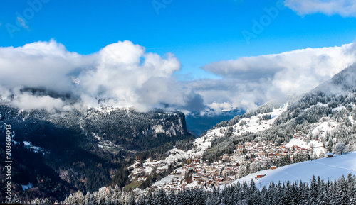 Wengen. The Alpine region of Switzerland, conventionally referred to as the Swiss Alps.