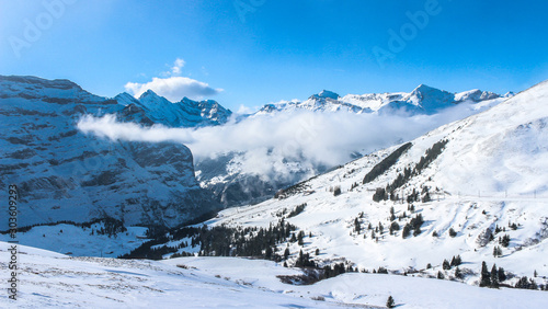 The Alpine region of Switzerland  conventionally referred to as the Swiss Alps.