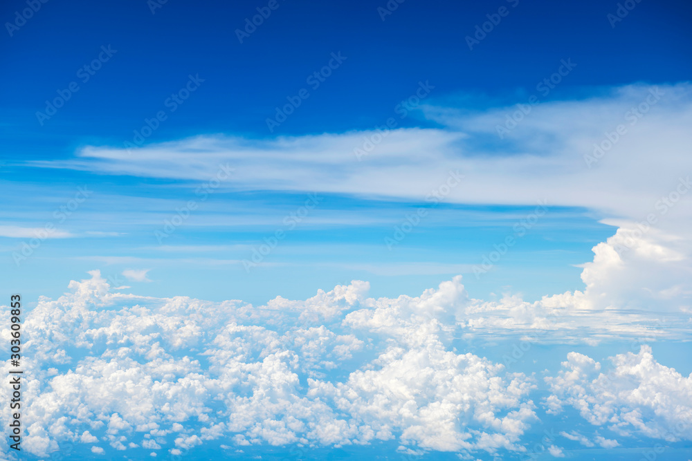 Sky and clouds beautiful The view out of an airplane in the morning appropriate the background , idea copy space Sky and clouds beautiful The view out of an airplane in the morning appropriate the background , idea copy space