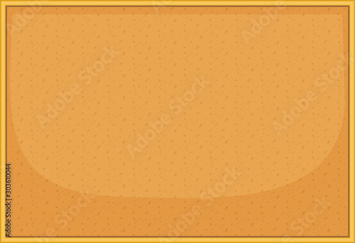 Cork board with wooden frame. Empty blank bulletin board on white background.  Horizontal pin board background design