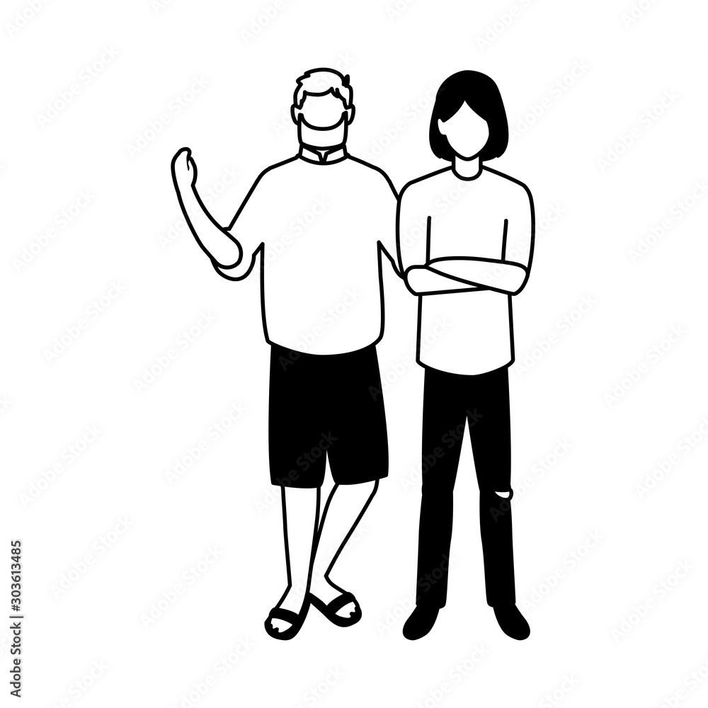 men standing faceless with different poses on white background men standing faceless with different poses on white background