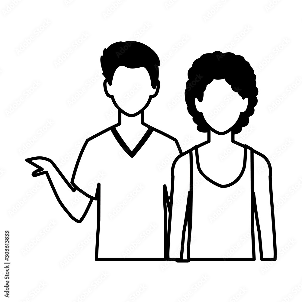 men faceless with different poses on white background men faceless with different poses on white background