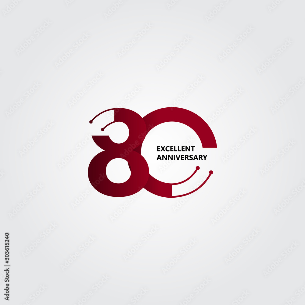 80 Years Excellent Anniversary Vector Template Design Illustration 80 Years Excellent Anniversary Vector Template Design Illustration