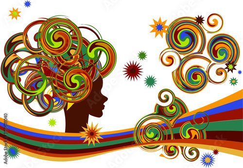 face profile of a bright african girl