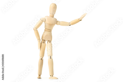 Wooden figure isolated on white background