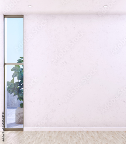 large luxury modern bright interiors with mock up poster frame illustration 3D rendering