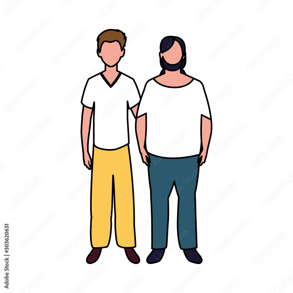 men standing faceless with different poses on white background men standing faceless with different poses on white background