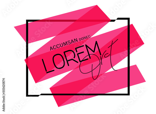 Abstract red square frame for banner, label, tag, poster, headline, message, quote design. Vector web banner isolated on white background