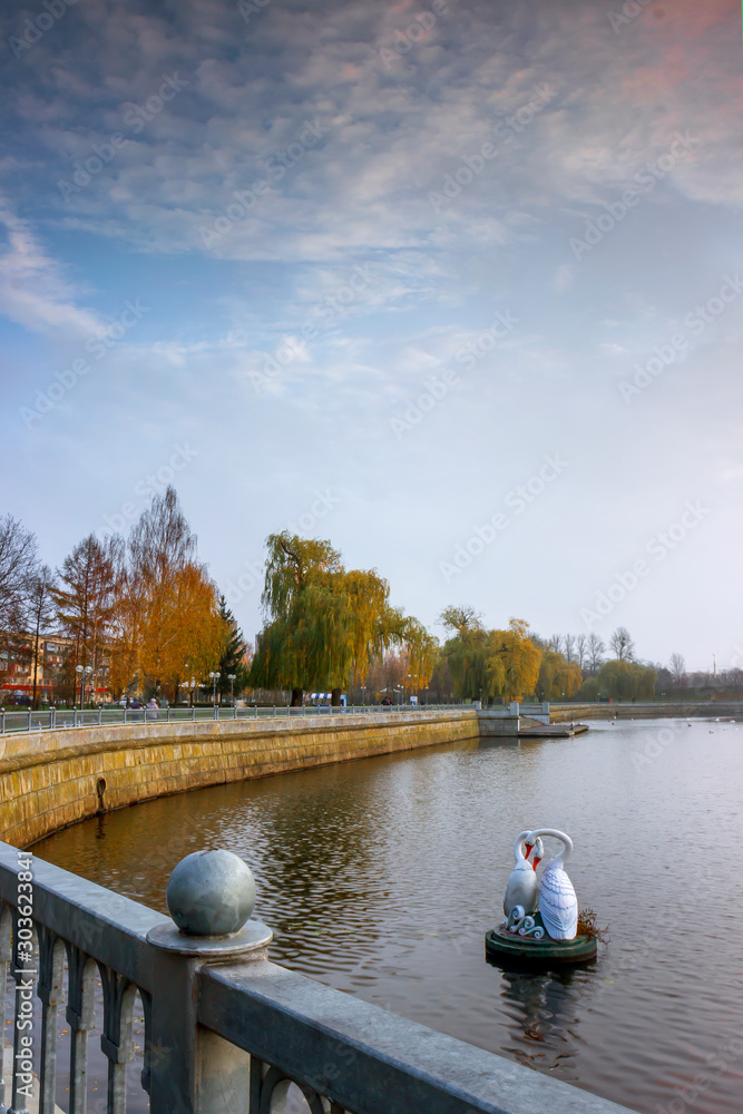 Fototapeta premium The water area of the Mukhavets River In Brest - Belarus.