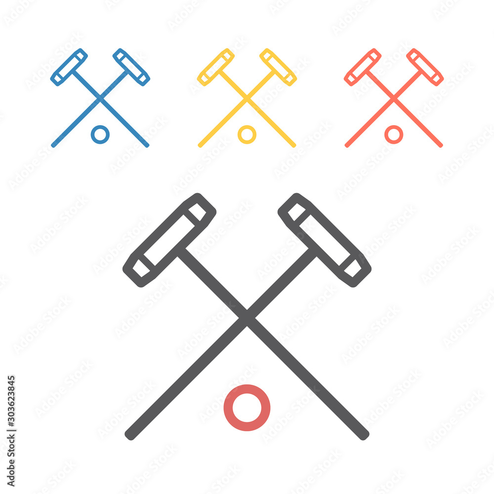 Polo mallet line icon. Vector sport signs for web graphics. Polo mallet line icon. Vector sport signs for web graphics.