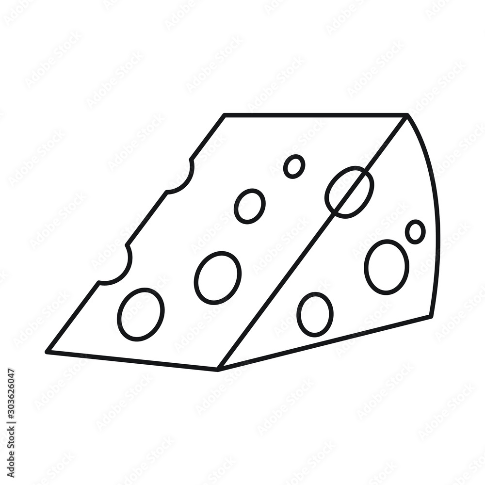Slice of Cheese line icon vector Slice of Cheese line icon vector