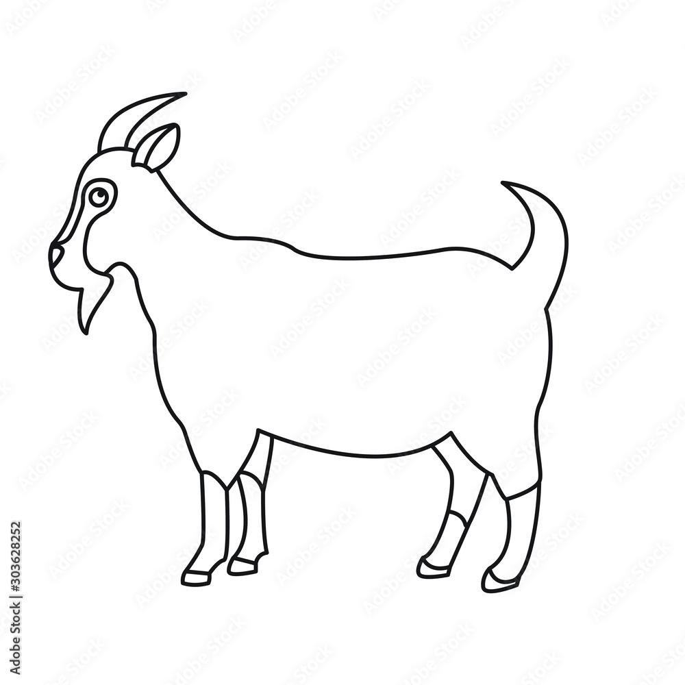 Goat line icon vector symbol sign