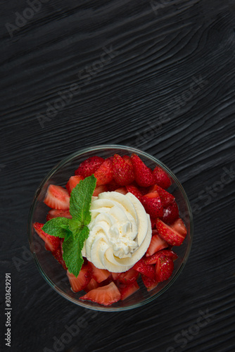 Strawberry with cream decor...