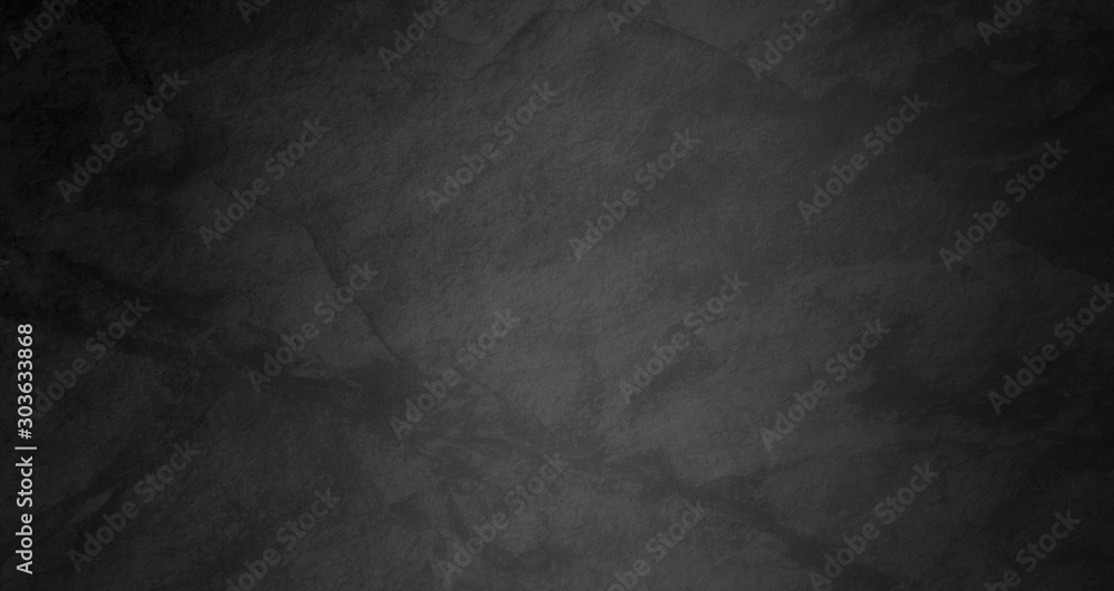 Fototapeta czarne tło akwarela z marmurkowymi ciemnoszarymi pęknięciami i pomarszczonymi zagnieceniami na starym ziarnistym papierze w abstrakcie malowanej vintage ilustracji