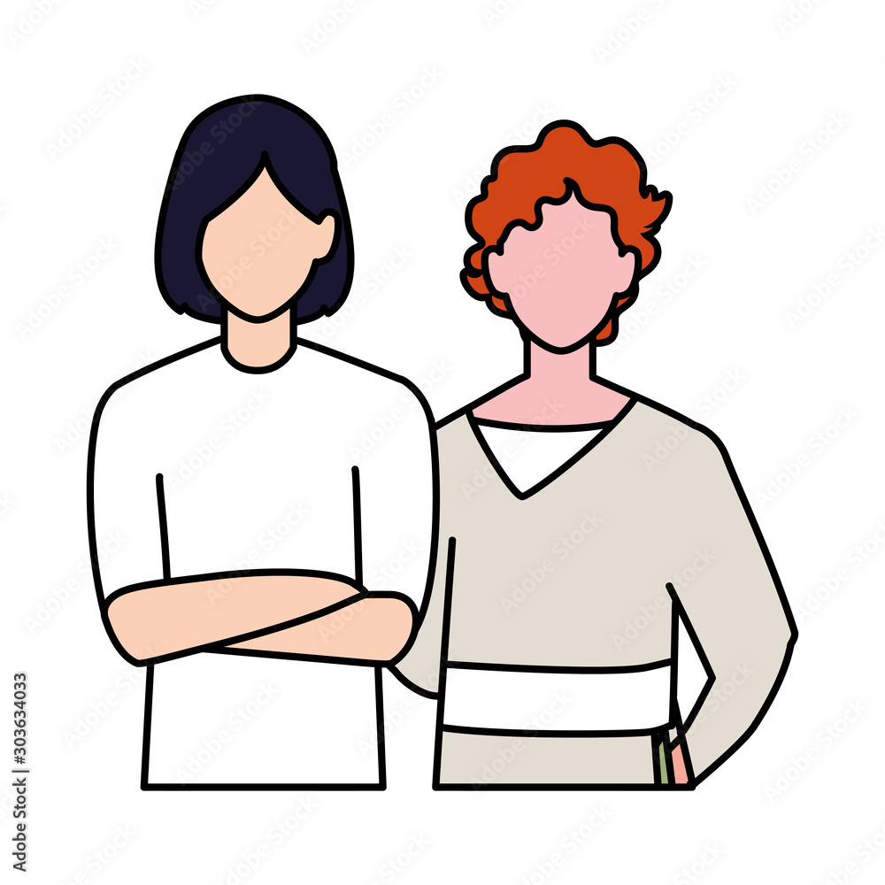 men faceless with different poses on white background men faceless with different poses on white background