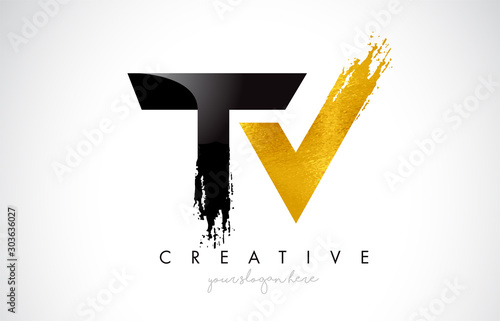 TV Letter Design with Brush Stroke and Modern 3D Look.
