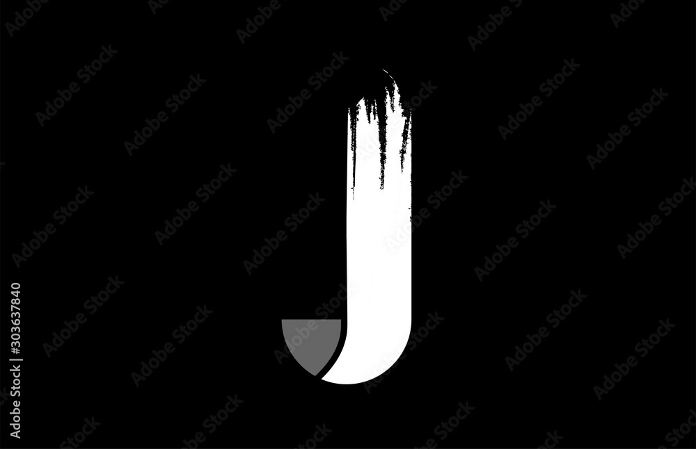 black background black and white letter J grunge alphabet logo design icon  for company Stock Vector | Adobe Stock