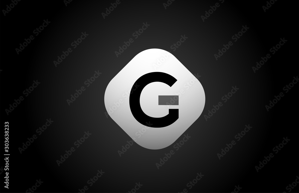 alphabet black white G letter logo shape icon for company design alphabet black white G letter logo shape icon for company design