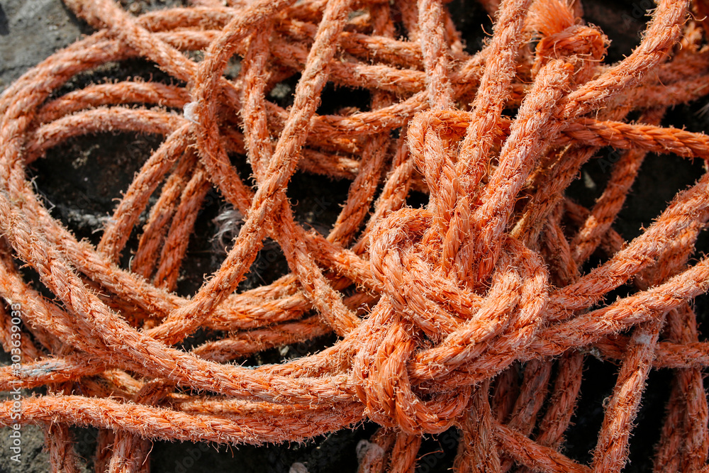 orange ship rope coils background