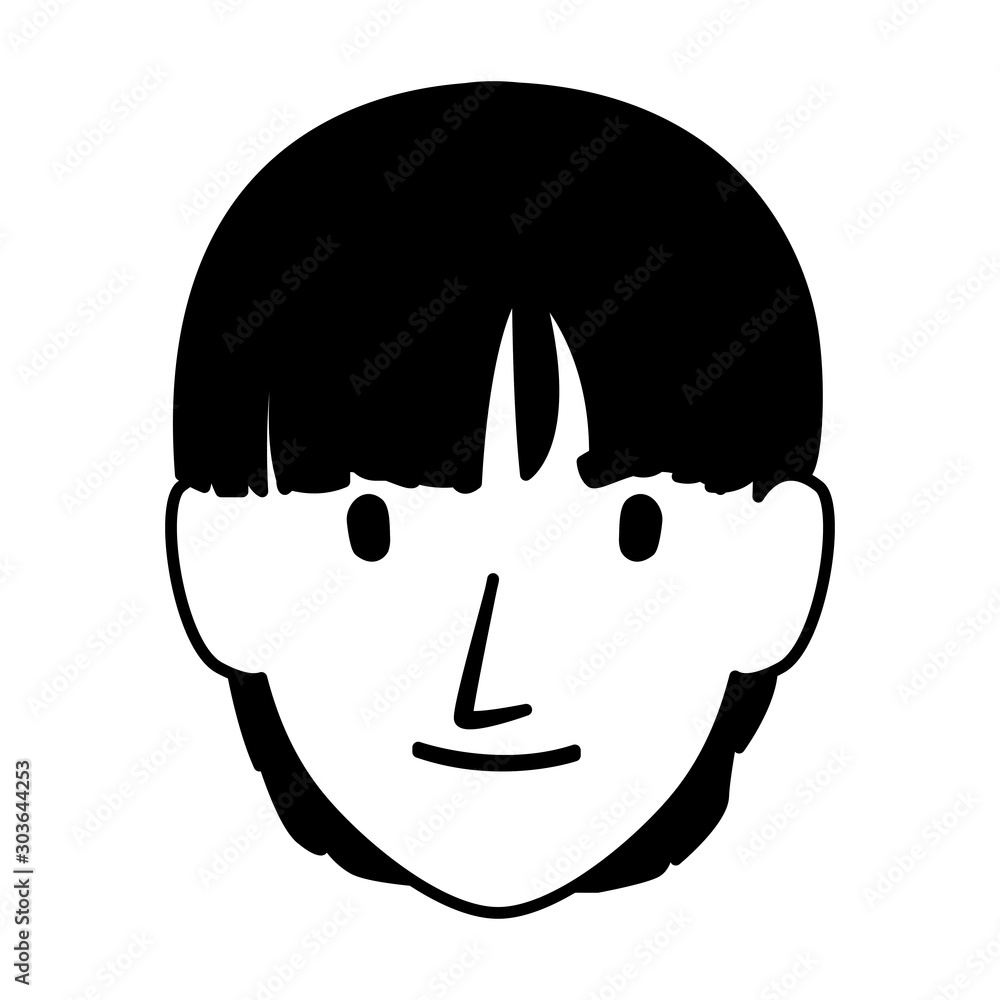 silhouette of head of man smiling on white background silhouette of head of man smiling on white background