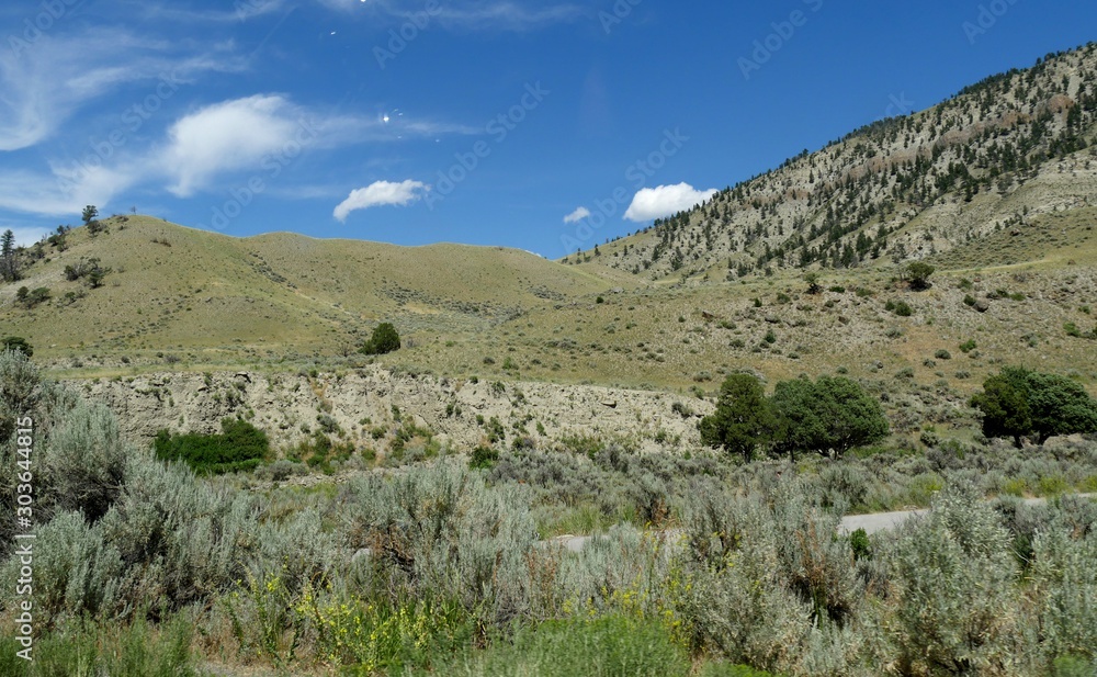 Diversified landscape at Yellowstone National Park, near the Montana border.