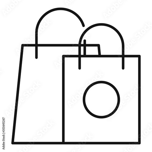 Shopping addiction icon. Outline shopping addiction vector icon for web design isolated on white background