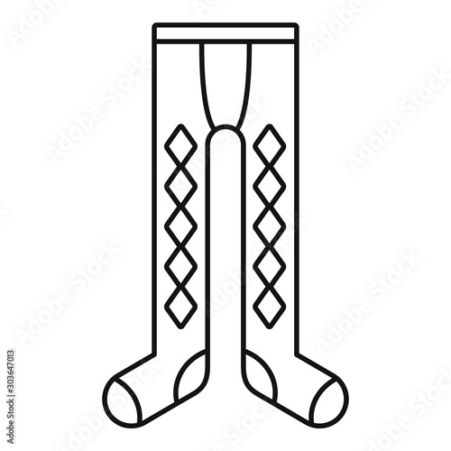 Cotton tights icon. Outline cotton tights vector icon for web design isolated on white background